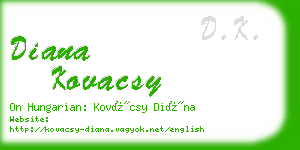 diana kovacsy business card